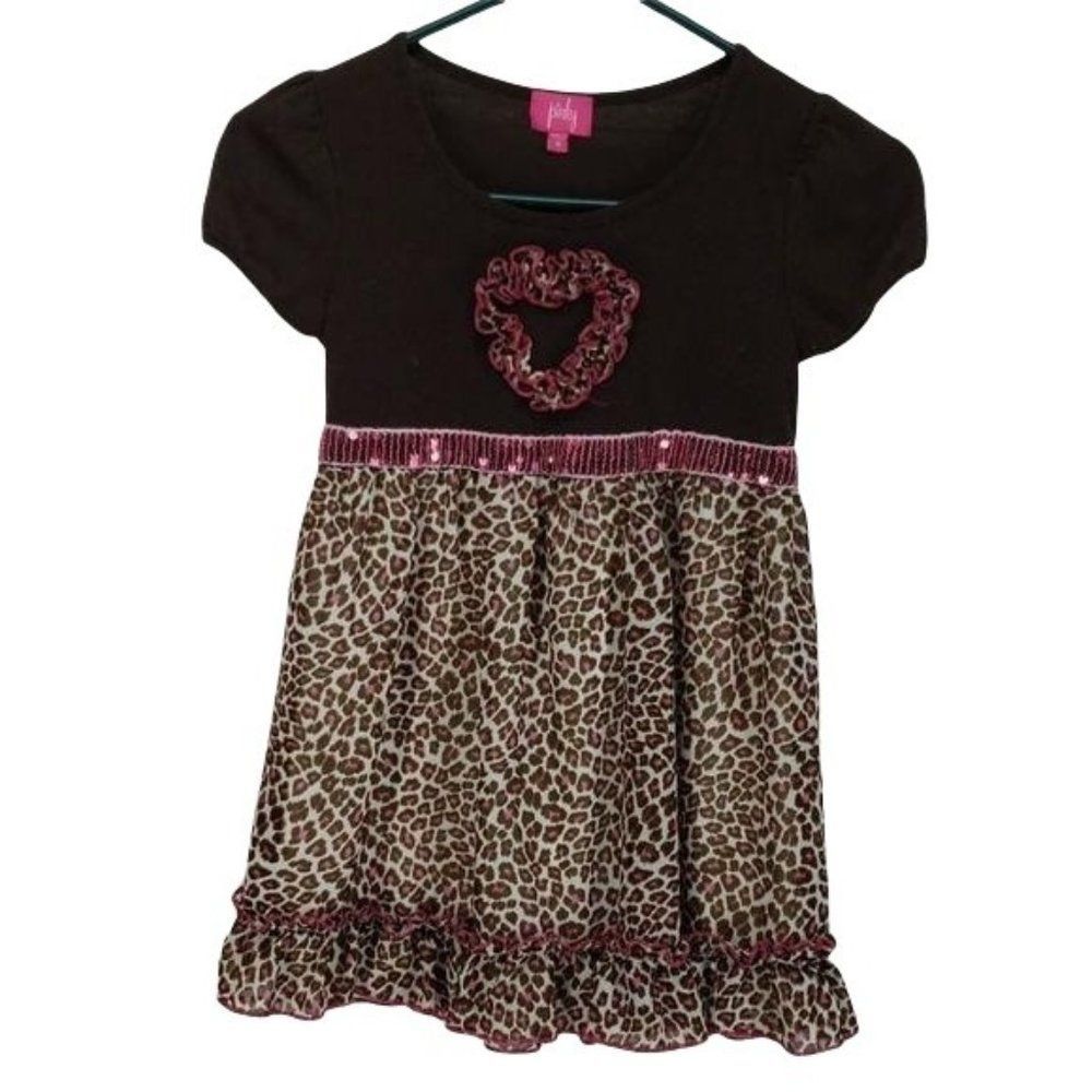 Pinky Girls‎ Brown Leopard Print Blouse Shirt Size 12